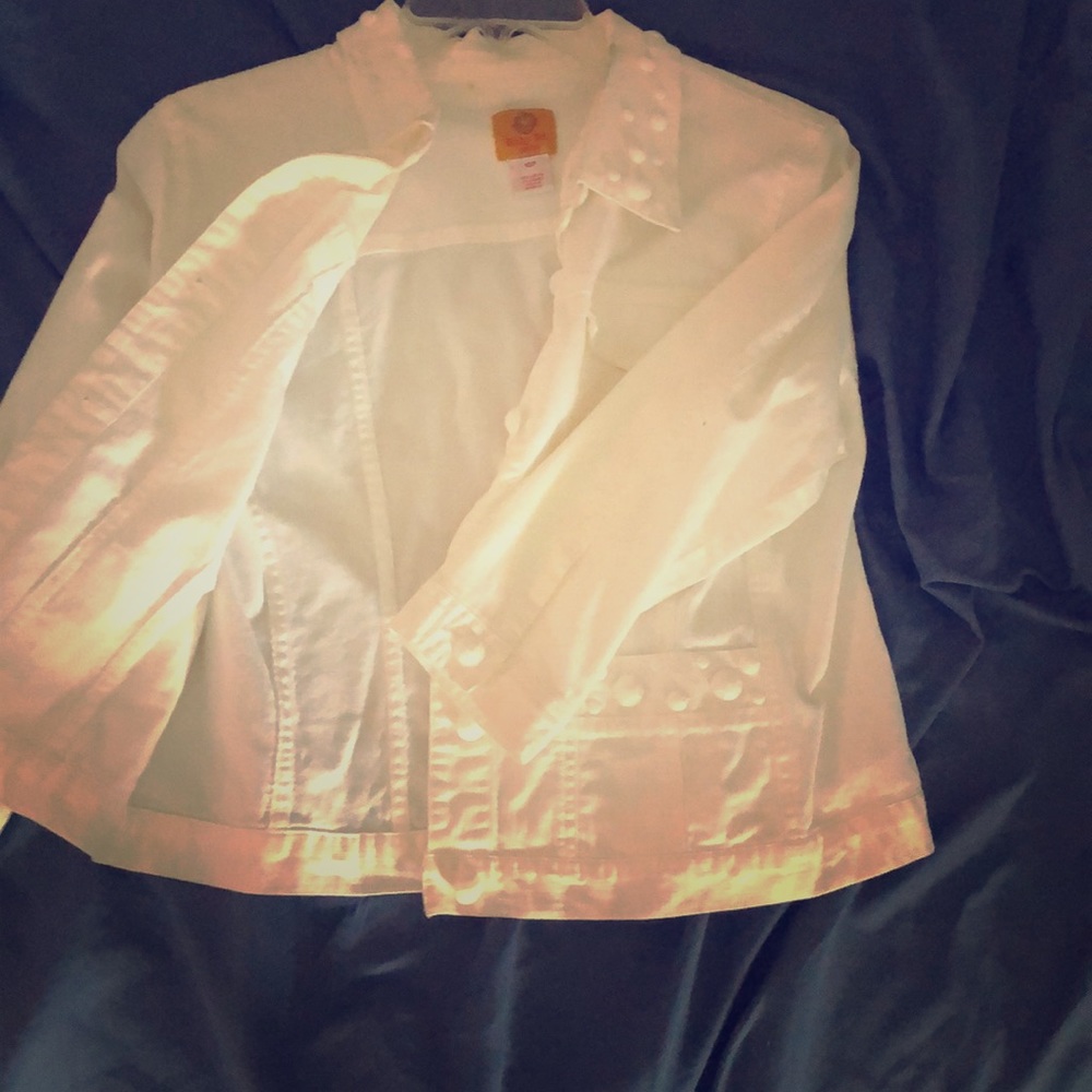 Ruby Rd. White sequined jacket